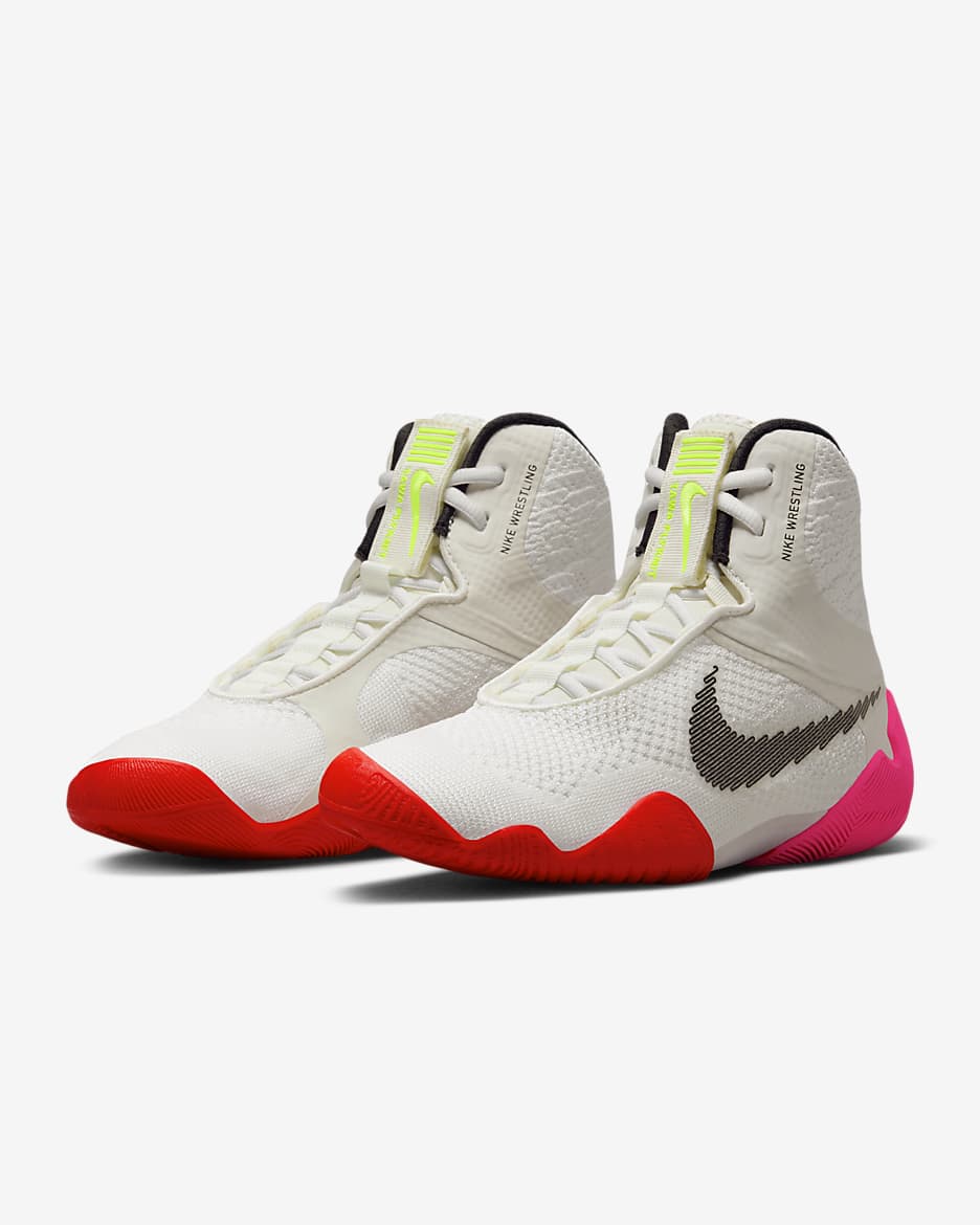 Orange nike wrestling shoes best sale